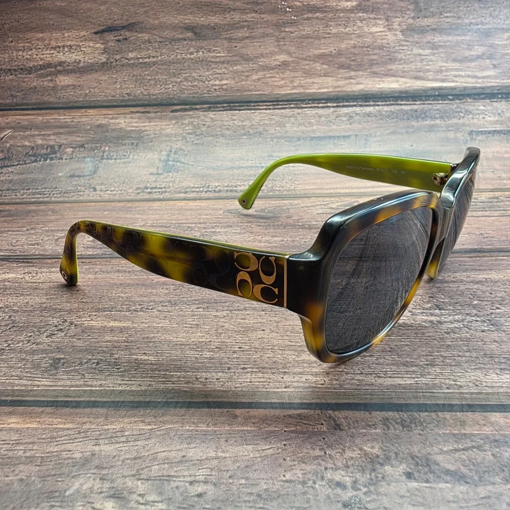 Coach HC 8001 L001 Emma Sunglasses Tortoise Lime Green 5052/13 57-17-135 Square